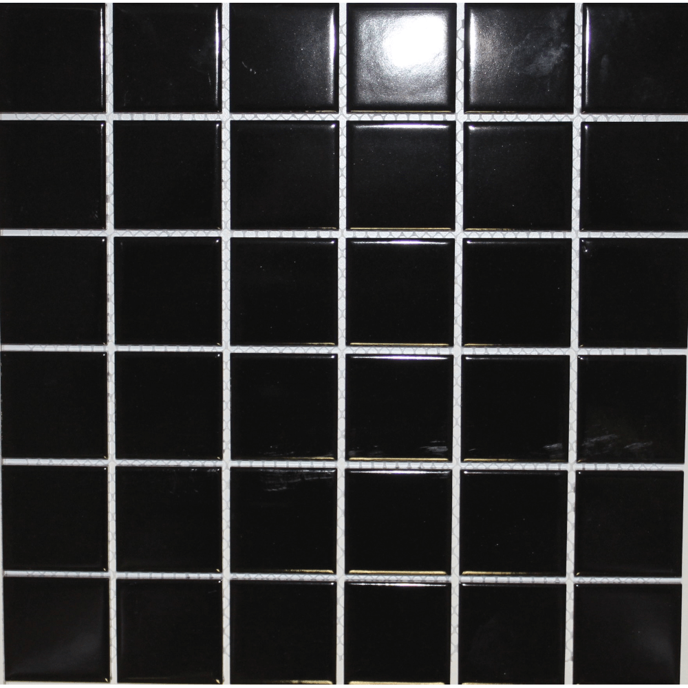 Mosaic Tile Shiny Black 48x48mm