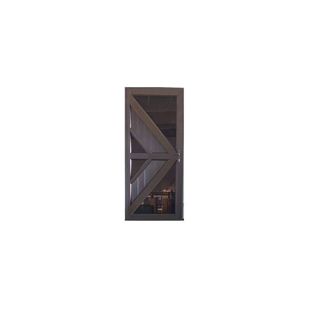Aluminium & Glass Single Door Arrow Design