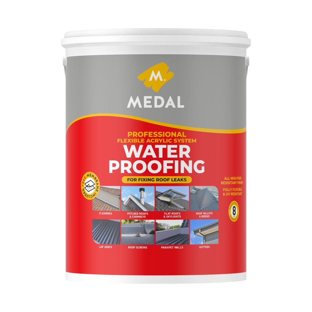 Medal Waterproofing Grey 5l with Free Membrane
